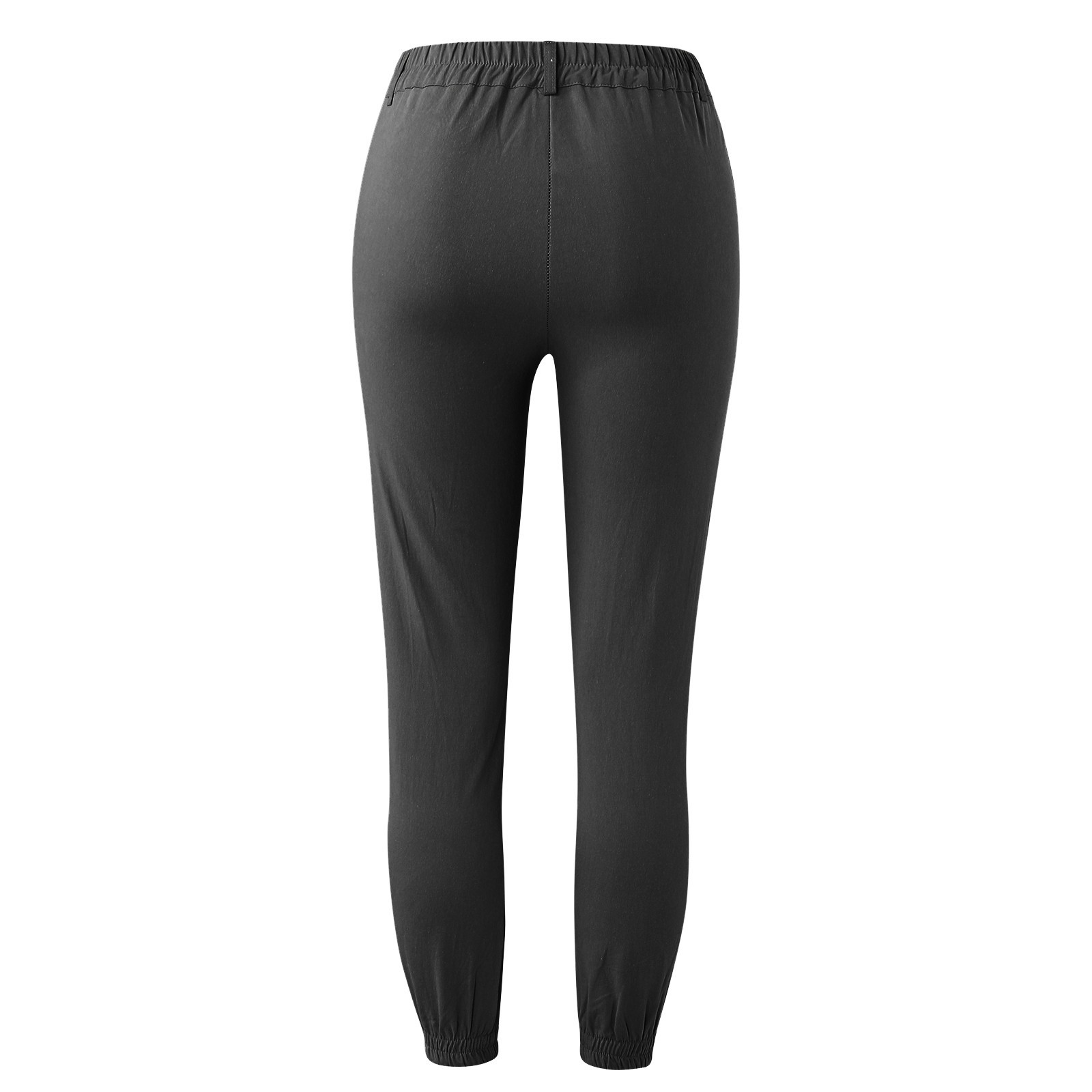 thumbnail image 3 of Pantalones deportivos informales de mujer de cintura alta y color liso con bolsillo - Leggings cortos, cintura elástica, para todas las estaciones - S-XXL, 3 of 8